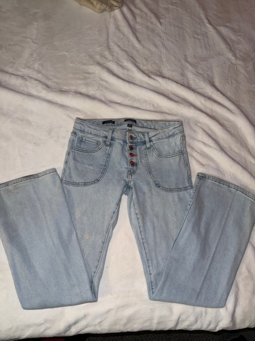 wild fable Light Wash Wide-Leg Jeans with Button-Fly